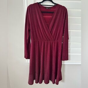 SHEIN Burgundy Mini Dress